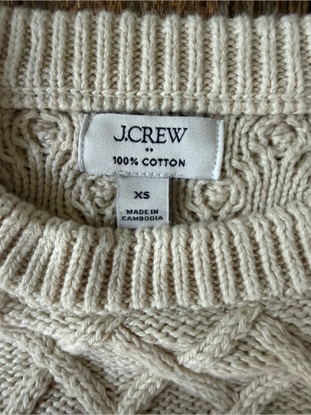 J.Crew Cable Crewneck Sweater Size XS